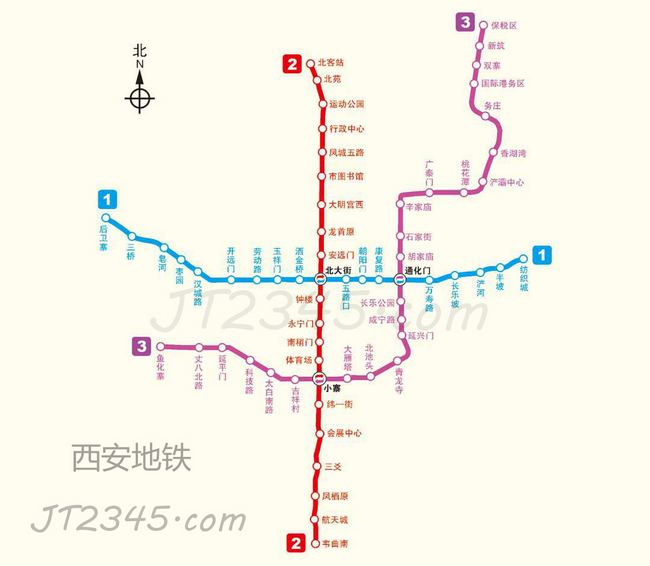 西安地铁线路图